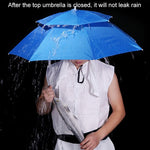 Double-layer Fishing Umbrella Hat Outdoor Sunscreen And Rainproof Folding Umbrella Hat, 95 Blue (Elastic Band), 95 Silver (Elastic Band), 95 Blue (Rubber Sleeve), 95 Silver (Rubber Sleeve), 80 Blue, 80 Camellia, 95 Blue Vinyl (Rubber Sleeve)           ...