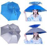 Double-layer Fishing Umbrella Hat Outdoor Sunscreen And Rainproof Folding Umbrella Hat, 95 Blue (Elastic Band), 95 Silver (Elastic Band), 95 Blue (Rubber Sleeve), 95 Silver (Rubber Sleeve), 80 Blue, 80 Camellia, 95 Blue Vinyl (Rubber Sleeve)           ...