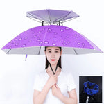 Double-layer Fishing Umbrella Hat Outdoor Sunscreen And Rainproof Folding Umbrella Hat, 95 Blue (Elastic Band), 95 Silver (Elastic Band), 95 Blue (Rubber Sleeve), 95 Silver (Rubber Sleeve), 80 Blue, 80 Camellia, 95 Blue Vinyl (Rubber Sleeve)           ...