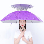 Double-layer Fishing Umbrella Hat Outdoor Sunscreen And Rainproof Folding Umbrella Hat, 95 Blue (Elastic Band), 95 Silver (Elastic Band), 95 Blue (Rubber Sleeve), 95 Silver (Rubber Sleeve), 80 Blue, 80 Camellia, 95 Blue Vinyl (Rubber Sleeve)           ...
