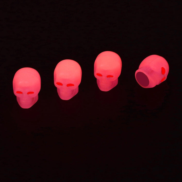 1 Sets Car Tire Luminous Valve Cap Motorcycle Skull Valve Core Cap, 1 Set Red, 1 Set Blue, 1 Set Green, 1 Set Yellow