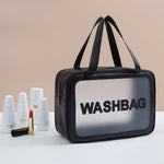 2 PCS Frosted Translucent Waterproof Storage Bag Cosmetic Bag Swimming Bag Wash Bag, Black M, Black M 2 Handles, Black L, Pink S, Pink M, Pink M 2 Handles, Pink L, White S, White M, White M 2 Handles, White L, Blue S, Blue M, Blue M 2 Handles, Blue L