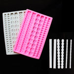 Pearl Twist Braided Fondant Cake Silicone Mold, Pink, Grey