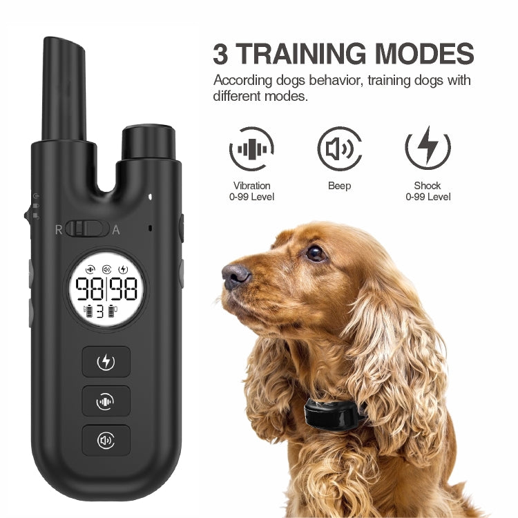 Intelligent Remote Control Dog Trainer Automatic Barking Stop Collar, Collar White, Collar Black