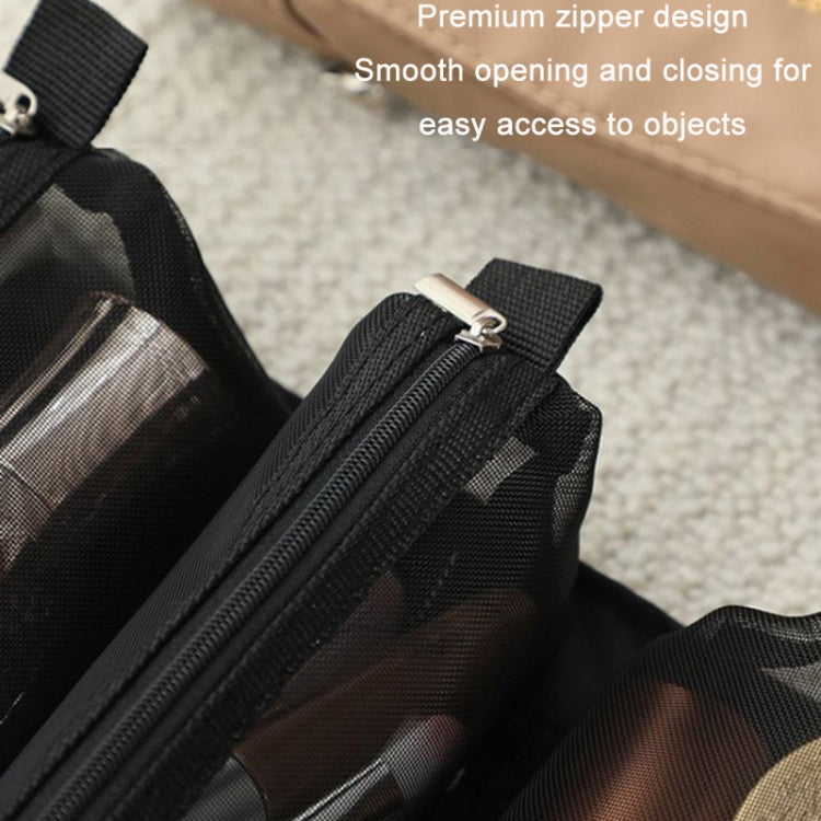 4-in-1 Reise-Kosmetiktasche aus wasserdichtem Netzgewebe für Damen, erhältlich in Rot, Grün, Schwarz, Violett, Khaki und Kirschrosa