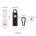 Anti-wolf Alarm Rechargeable Female Student Self-defense Keychain, Rechargeable White, Rechargeable Black