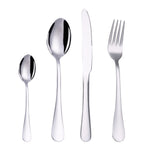 4PCS/Set Stainless Steel Western Steak Fork Spoon Knife Set, True Color, Golden, Rose Gold, Colorful, Black
