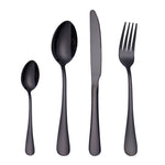 4PCS/Set Stainless Steel Western Steak Fork Spoon Knife Set, True Color, Golden, Rose Gold, Colorful, Black