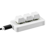 MK321 3 Keys Custom Keys Game Office PS Clip Macro Programming Keypad, Cable Length: 1.5m, White, Black