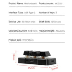 MK321 3 Keys Custom Keys Game Office PS Clip Macro Programming Keypad, Cable Length: 1.5m, White, Black