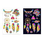 2 PCS Fluorescent Bronzing Waterproof Tattoo Stickers, JYG-001, JYG-002, JYG-003, JYG-004, JYG-005, JYG-006, JYG-007, JYG-008