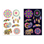 2 PCS Fluorescent Bronzing Waterproof Tattoo Stickers, JYG-001, JYG-002, JYG-003, JYG-004, JYG-005, JYG-006, JYG-007, JYG-008