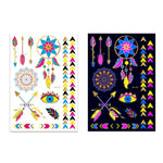 2 PCS Fluorescent Bronzing Waterproof Tattoo Stickers, JYG-001, JYG-002, JYG-003, JYG-004, JYG-005, JYG-006, JYG-007, JYG-008