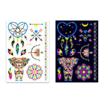 2 PCS Fluorescent Bronzing Waterproof Tattoo Stickers, JYG-001, JYG-002, JYG-003, JYG-004, JYG-005, JYG-006, JYG-007, JYG-008