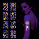 2 PCS Fluorescent Bronzing Waterproof Tattoo Stickers, JYG-001, JYG-002, JYG-003, JYG-004, JYG-005, JYG-006, JYG-007, JYG-008
