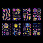 2 PCS Fluorescent Bronzing Waterproof Tattoo Stickers, JYG-001, JYG-002, JYG-003, JYG-004, JYG-005, JYG-006, JYG-007, JYG-008