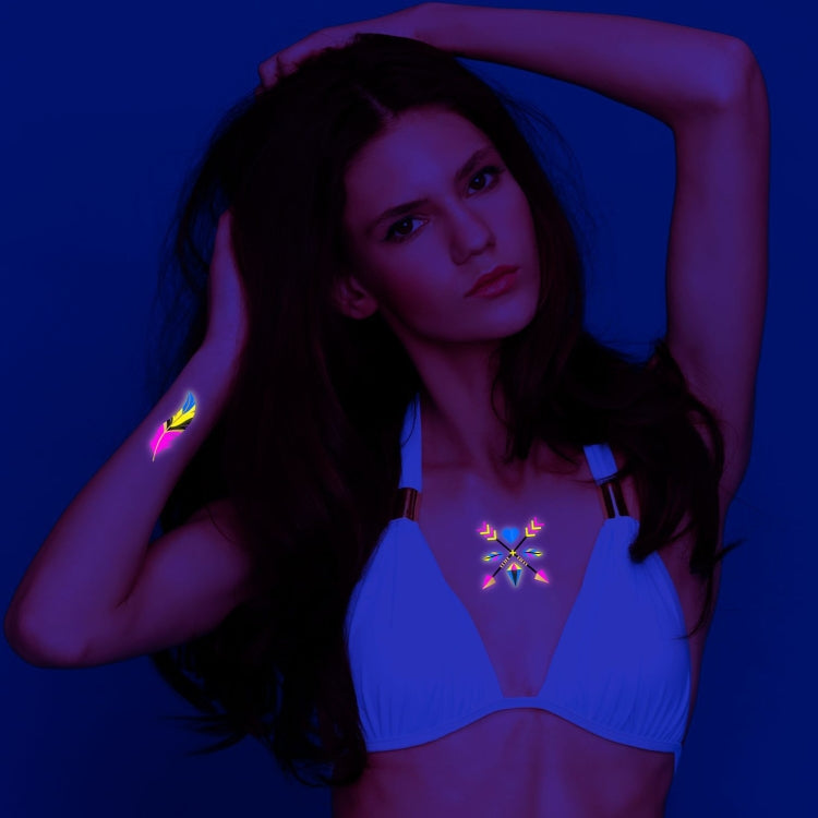 2 PCS Fluorescent Bronzing Waterproof Tattoo Stickers, JYG-001, JYG-002, JYG-003, JYG-004, JYG-005, JYG-006, JYG-007, JYG-008