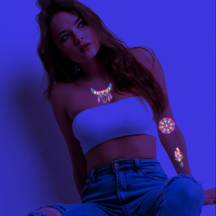 2 PCS Fluorescent Bronzing Waterproof Tattoo Stickers, JYG-001, JYG-002, JYG-003, JYG-004, JYG-005, JYG-006, JYG-007, JYG-008