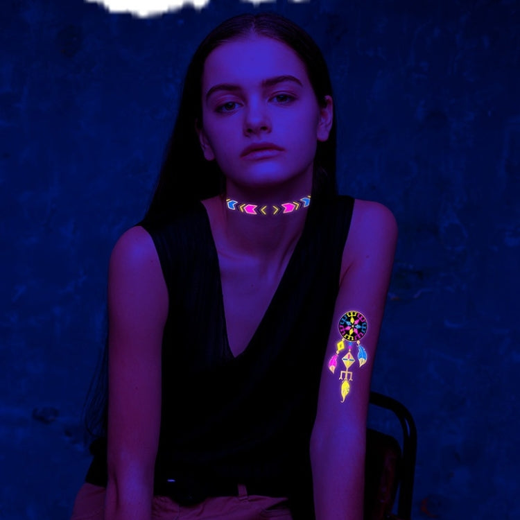 2 PCS Fluorescent Bronzing Waterproof Tattoo Stickers, JYG-001, JYG-002, JYG-003, JYG-004, JYG-005, JYG-006, JYG-007, JYG-008