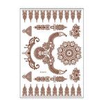 5 PCS Semi Permanent Brown Red Waterproof Lace Tattoo Sticker, 208 x 148mm