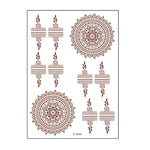 5 PCS Semi Permanent Brown Red Waterproof Lace Tattoo Sticker, 208 x 148mm