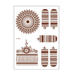 5 PCS Semi Permanent Brown Red Waterproof Lace Tattoo Sticker, 208 x 148mm