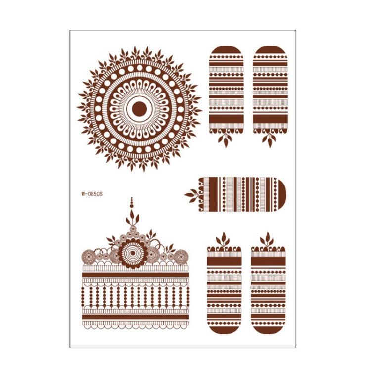 5 PCS Semi Permanent Brown Red Waterproof Lace Tattoo Sticker, 208 x 148mm