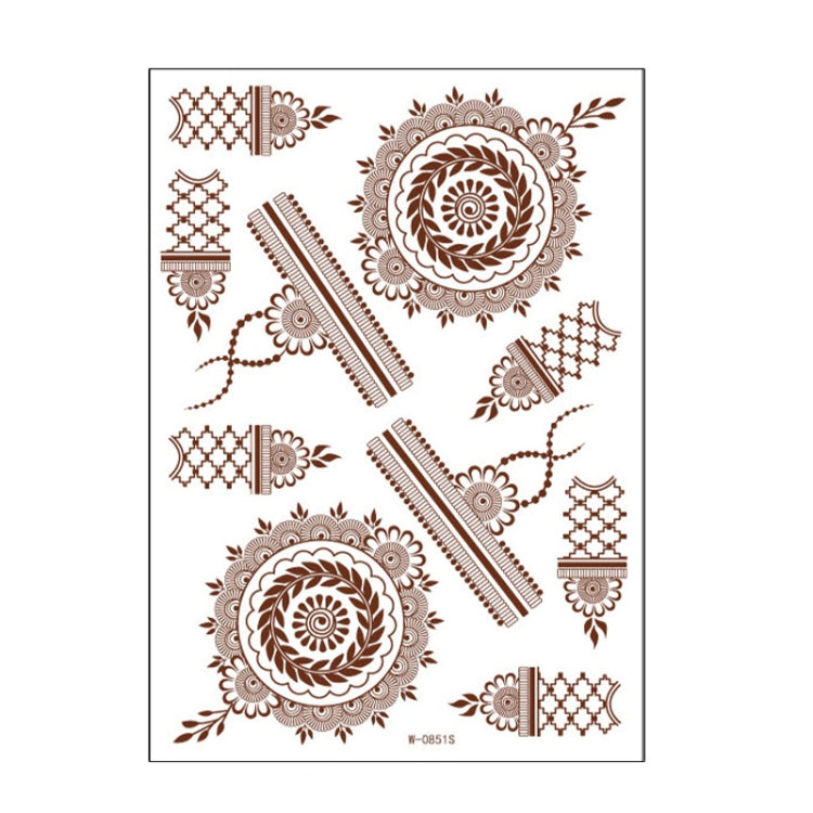 5 PCS Semi Permanent Brown Red Waterproof Lace Tattoo Sticker, 208 x 148mm