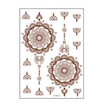 5 PCS Semi Permanent Brown Red Waterproof Lace Tattoo Sticker, 208 x 148mm