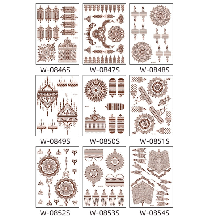 5 PCS Semi Permanent Brown Red Waterproof Lace Tattoo Sticker, 208 x 148mm