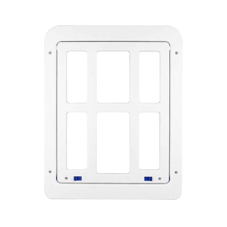 Porte à carreaux pour animaux de compagnie pour fenêtre moustiquaire avec trou de porte et fermeture automatique verrouillable