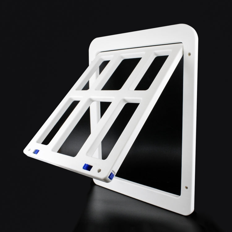 Porte à carreaux pour animaux de compagnie pour fenêtre moustiquaire avec trou de porte et fermeture automatique verrouillable