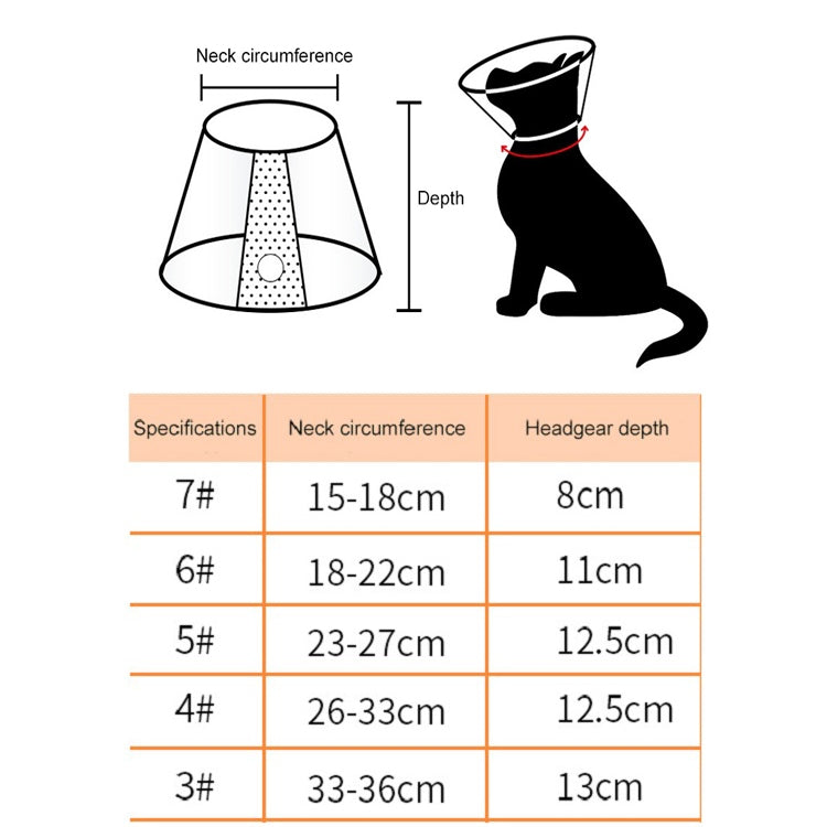 Collier de protection anti-morsure pour chats et chiens, post-opératoire, taille : 7/8 cm