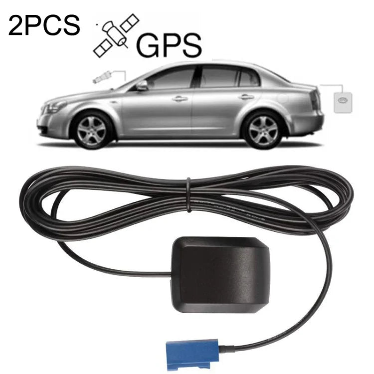 2 قطع مضخم هوائي GPS للأقمار الصناعية DVD ملاحة السيارة، واجهة FAKRA-C، قاعدة بلاستيكية