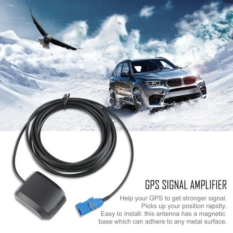 2 قطع مضخم هوائي GPS للأقمار الصناعية DVD ملاحة السيارة، واجهة FAKRA-C، قاعدة بلاستيكية