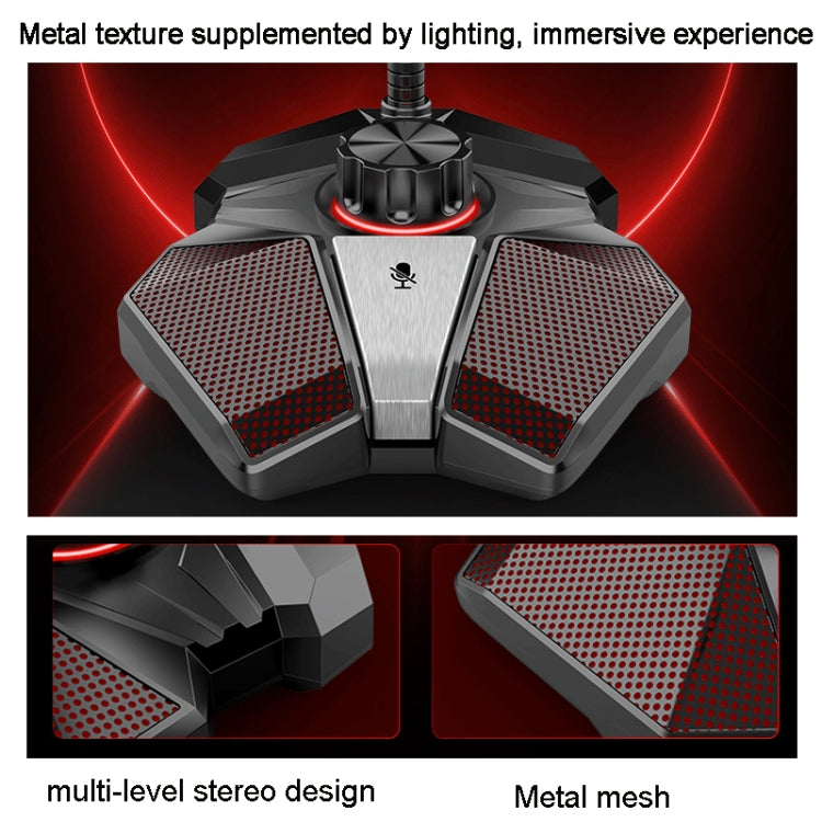 JK Omni-directional Pick-up Microphone Built-in Sound Card  Flexible Gaming Mic, 3.5mm, USB