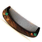 Sandalwood Comb Mother of Pearl Inlay Art Painted Comb