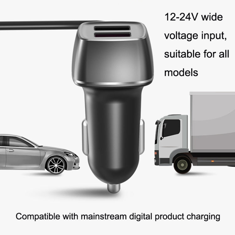 One For Four Car Charger QC3.0 Fast Charge 4USB Car Front And Rear Seat Car Charger, Style:, Upgraded Edition