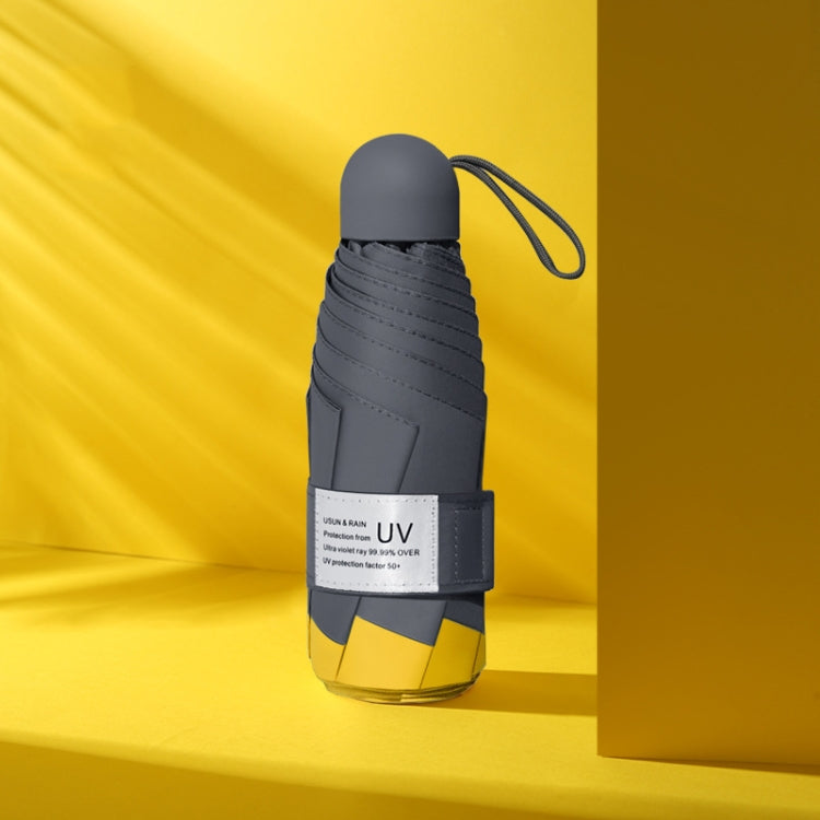 LY-0621 Five-Fold Six-bone Umbrella Simple Black Glue Sunscreen Umbrella, Six-bone Turmeric, Six-bone Midsummer Pink, Six-bone Haze Blue, Six-bone Matcha Green, Six-bone Navy, Six-bone Ink Green