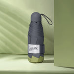 LY-0621 Five-Fold Six-bone Umbrella Simple Black Glue Sunscreen Umbrella, Six-bone Turmeric, Six-bone Midsummer Pink, Six-bone Haze Blue, Six-bone Matcha Green, Six-bone Navy, Six-bone Ink Green