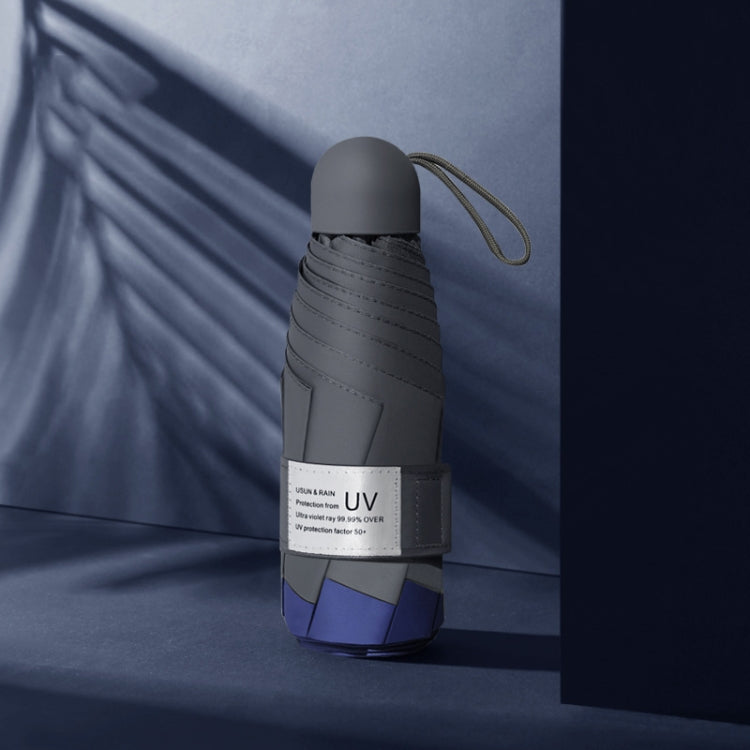 LY-0621 Five-Fold Six-bone Umbrella Simple Black Glue Sunscreen Umbrella, Six-bone Turmeric, Six-bone Midsummer Pink, Six-bone Haze Blue, Six-bone Matcha Green, Six-bone Navy, Six-bone Ink Green