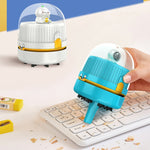 Desktop Vacuum Fan Charging Cleaning Machine Rubber Dandruff Keyboard Cleaner, Pink, White, Blue