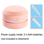 2PCS Desktop Mini Vacuum Cleaner Rubber Confetti Keyboard Cleaner, Pink, Blue