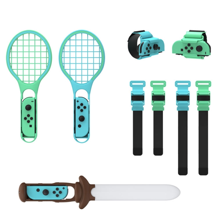 DOBE TNS-2123 Sports Lightsaber + Leg Strap + Tennis Racket + Wrist Strap 7 In 1 Sports Set For Nintendo Switch, DOBE 7 In 1