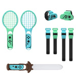 DOBE TNS-2123 Sports Lightsaber + Leg Strap + Tennis Racket + Wrist Strap 7 In 1 Sports Set For Nintendo Switch, DOBE 7 In 1