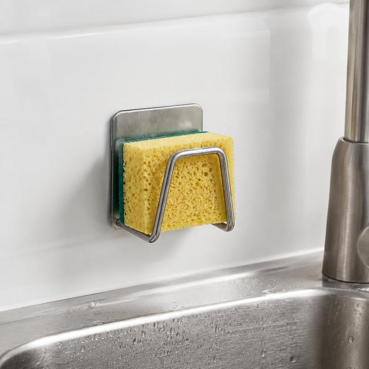 304 Stainless Steel Sponge Rack Sink Drain Rack, Color: Brushed Color, Brushed Color, Large True Color, Large Baking Black, Large Baking White, 201 Ture Color