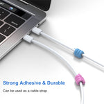 10 PCS Non-punching And Non-marking Adhesive Thumb Hook Cable Organizer, Blue, Yellow, White, Green, Pink, Orange