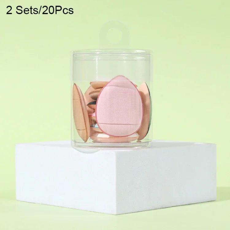 2 Sets/20pcs Packaging Random Color Delivery Mini Leather Wet and Dry Makeup Finger Puff, 20 PCS Blue, 20 PCS White, 20 PCS Dark Skin-color, 20 PCS Pink Purple, 20 PCS Black, 2 Sets/20pcs Mixed-colors