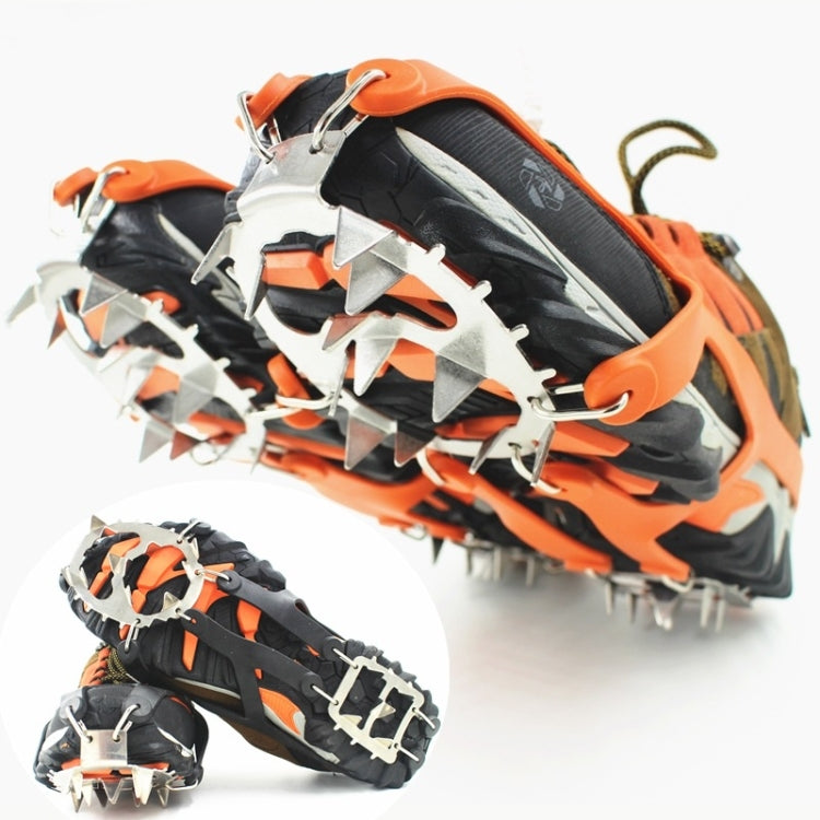 1 Pair  18 Large Spikes Crampons Outdoor Winter Walk Ice Fishing Snow Shoe Spikes,Size:, M Black, L Black, M Orange, L Orange