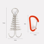 Outdoor Barracks Octopus Buckle Camping Deck Nail Stainless Steel Fixed Tent Rope Buckle, Octopus Buckle